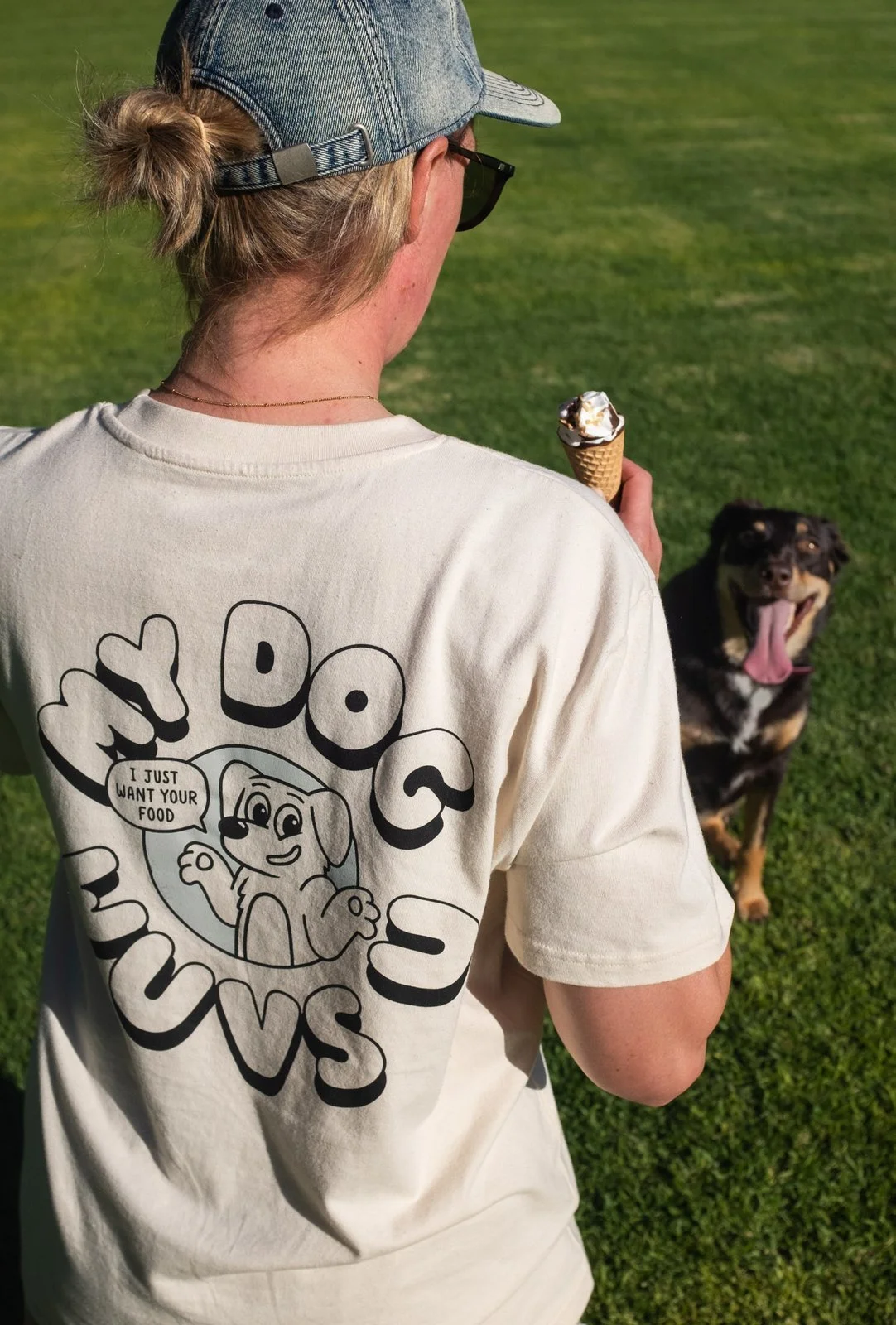 My Dog Wuvs U 2 colour screen printed t-shirt by Hobbie