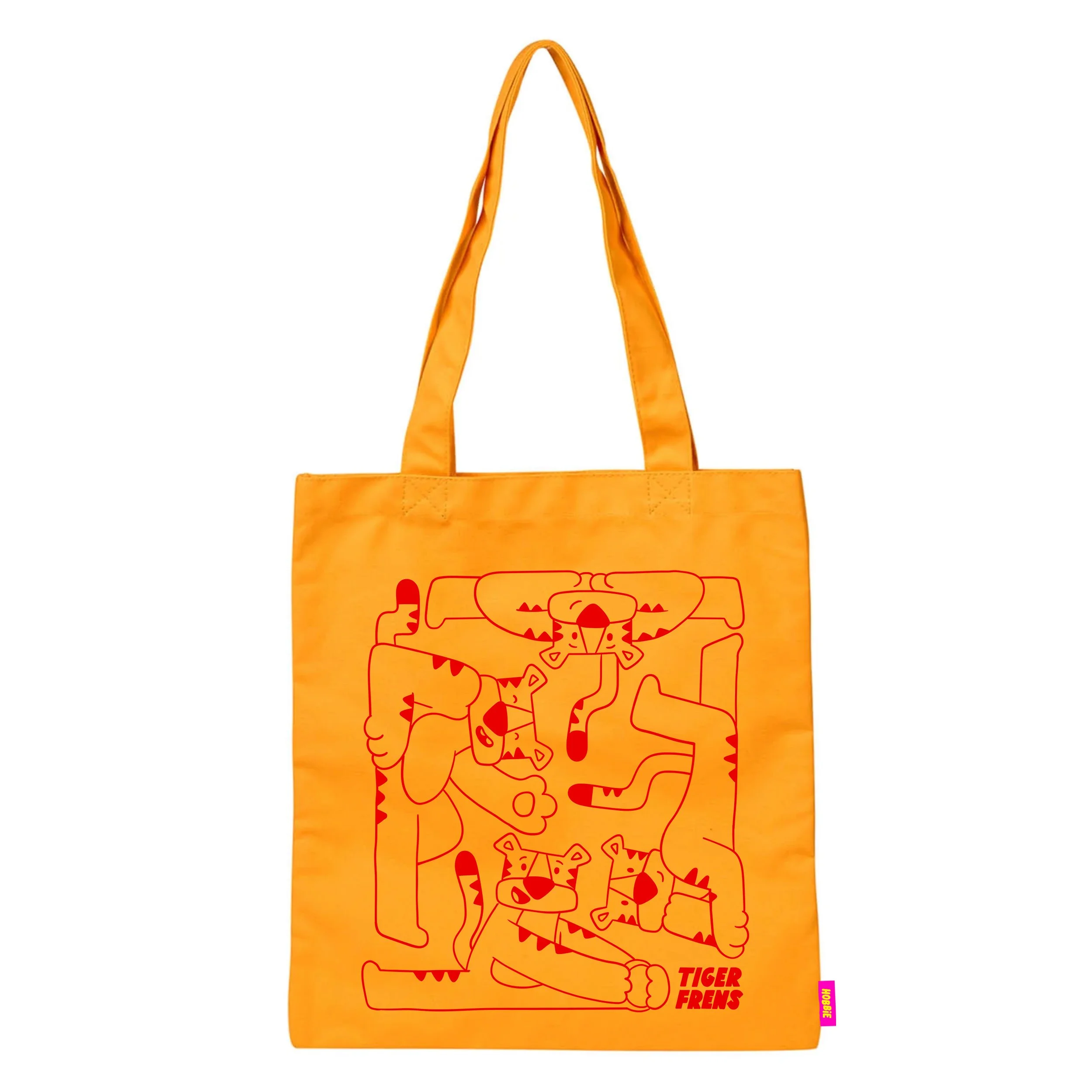Tiger Frens Tote Bag / Yellow + Red