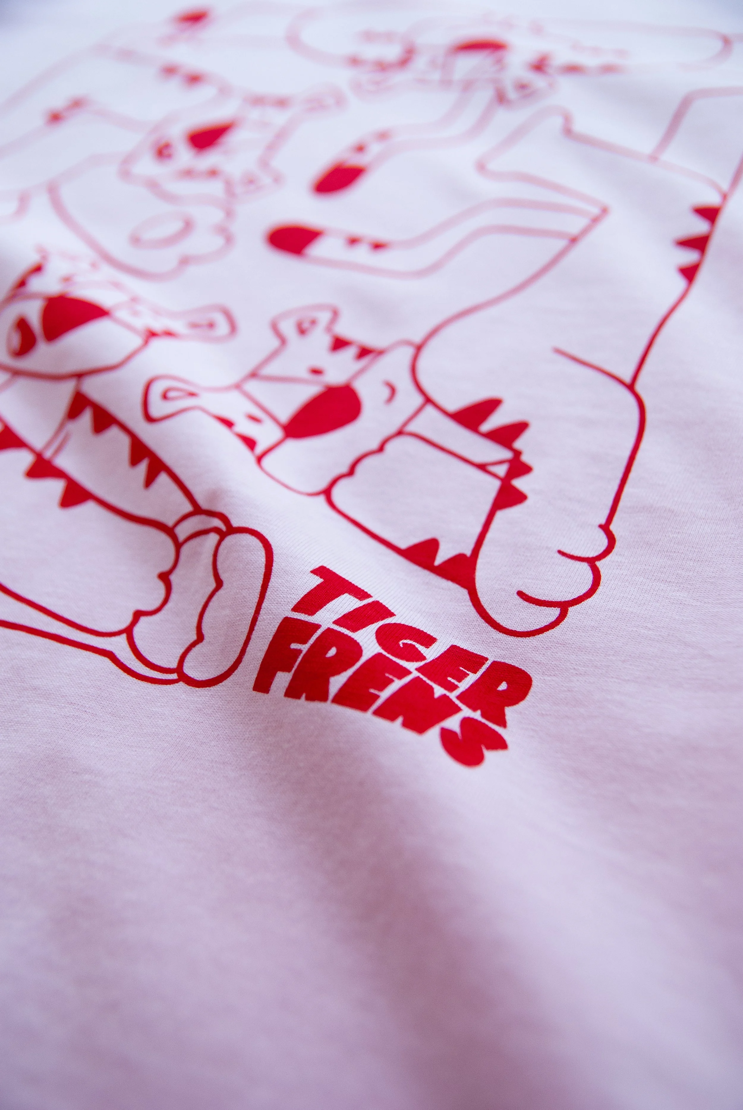 Tiger Frens t-shirt in red & pink