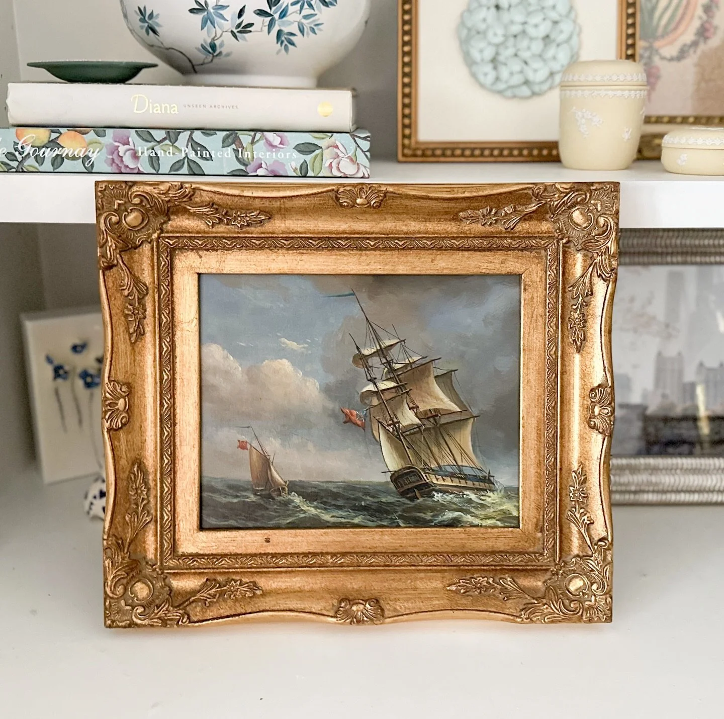 This one sold years ago and I still think about it. This is exactly the kind of thing I hunt for &mdash; original oil paintings in beautiful frames that belong in a home, not a storage unit. 

Keep an eye on parkavenueco.com &mdash; artwork comes and