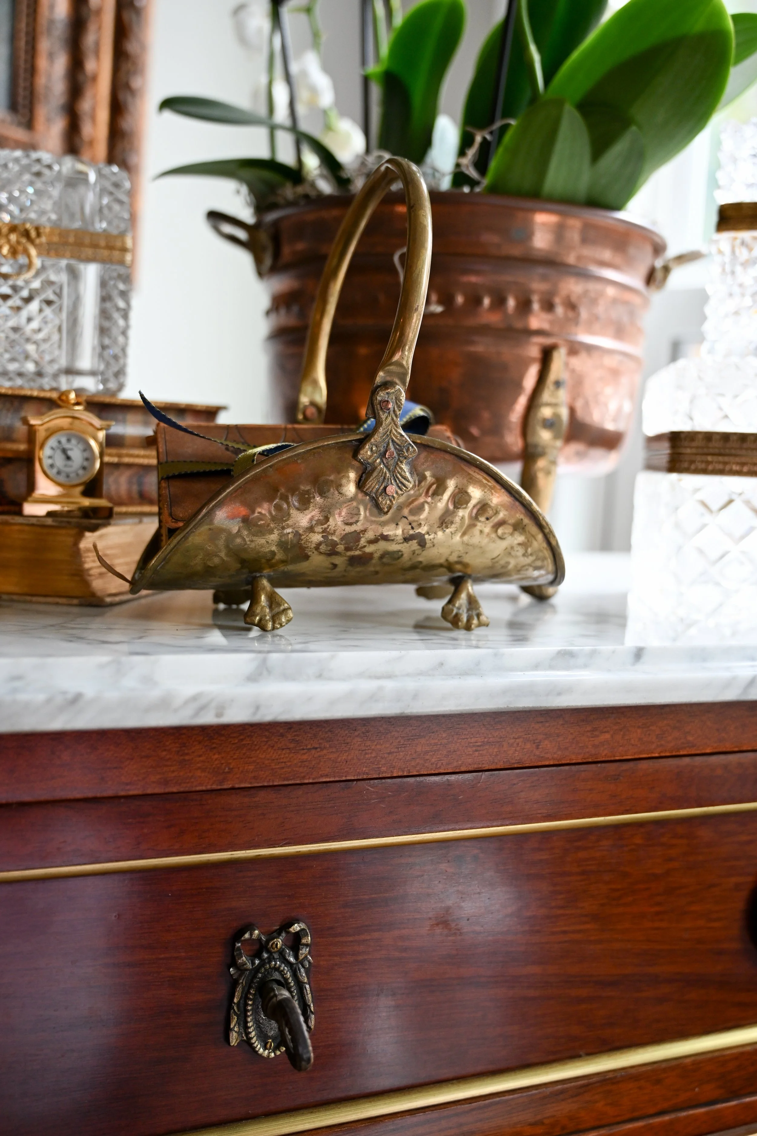 Vintage Mini Brass Log Holder