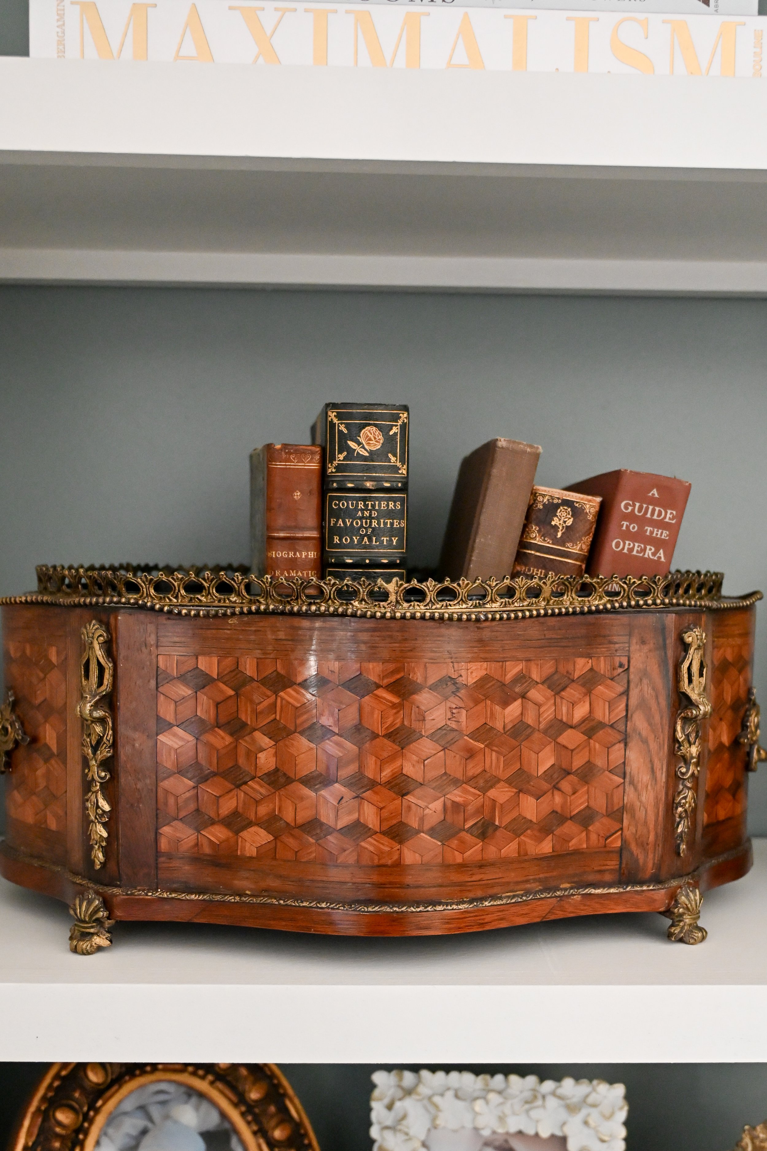 19th Century French Napoleon III Marquetry Walnut and Bronze Jardiniere
