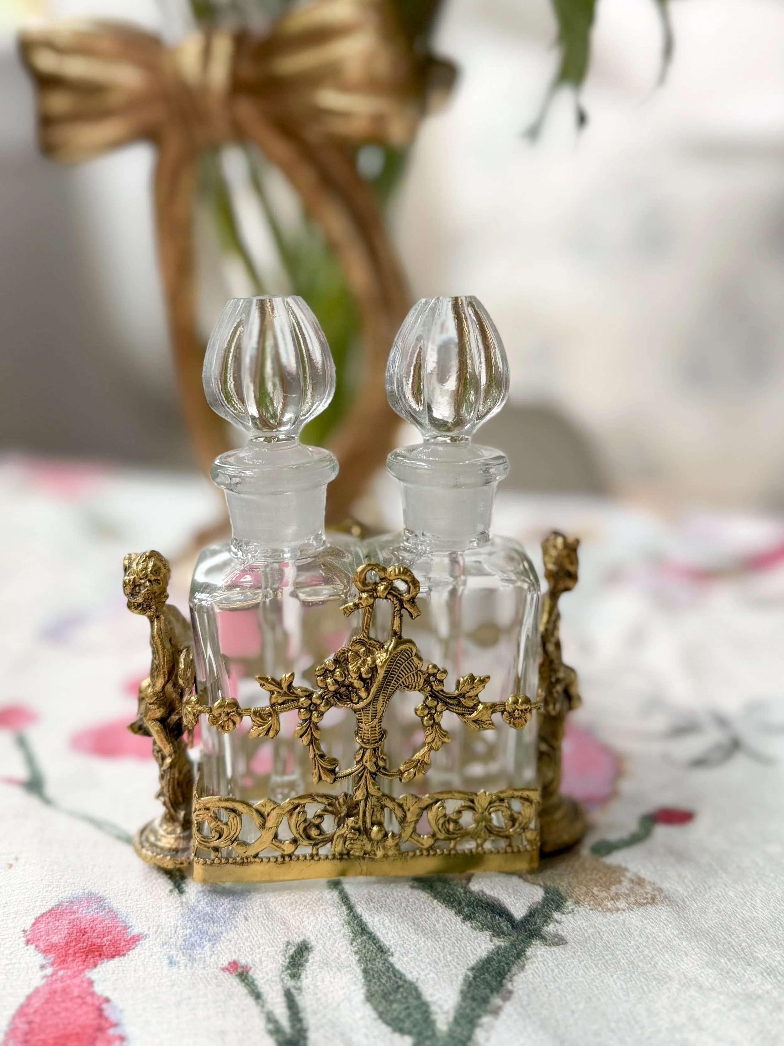 Ormolu Double Perfume Bottle Caddy