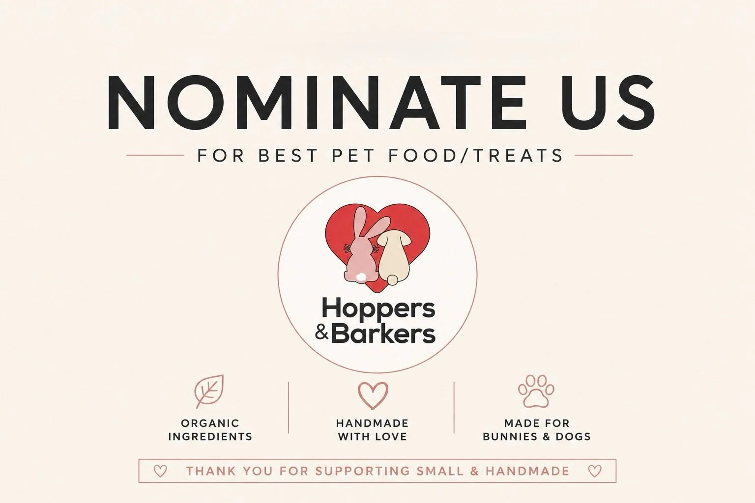 🚨🐰🐶 OKAY LONDON&hellip;IT&rsquo;S TIME TO MAKE SOME NOISE! 🐶🐰🚨

The CommunityVotes nomination period is officially OPEN &mdash; and Hoppers &amp; Barkers has a very important little mission for you. 👀👇

Last year, you amazing humans helped us