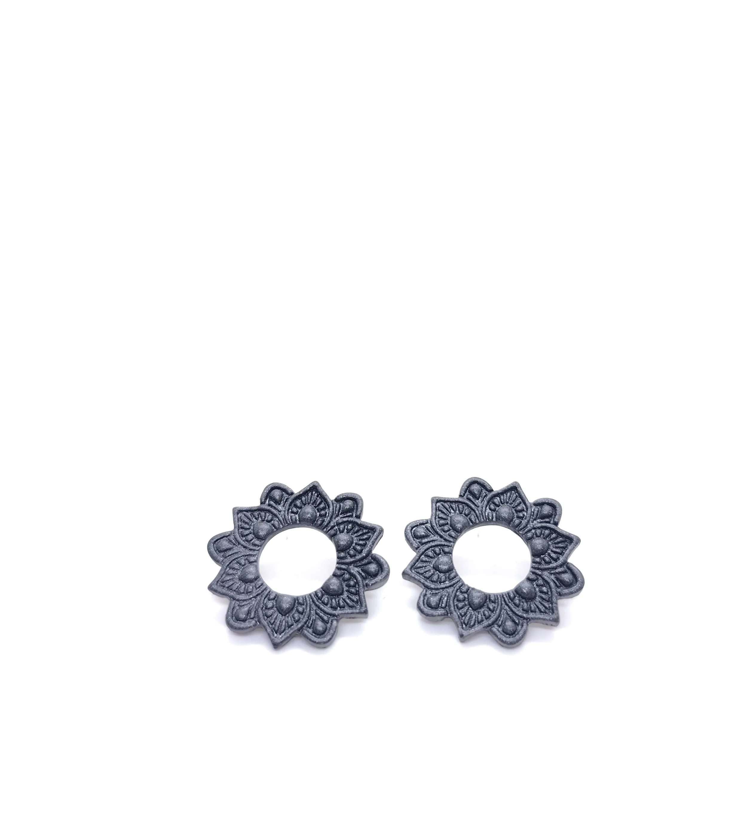 Mandala Metallic Black  Σκουλαρίκια