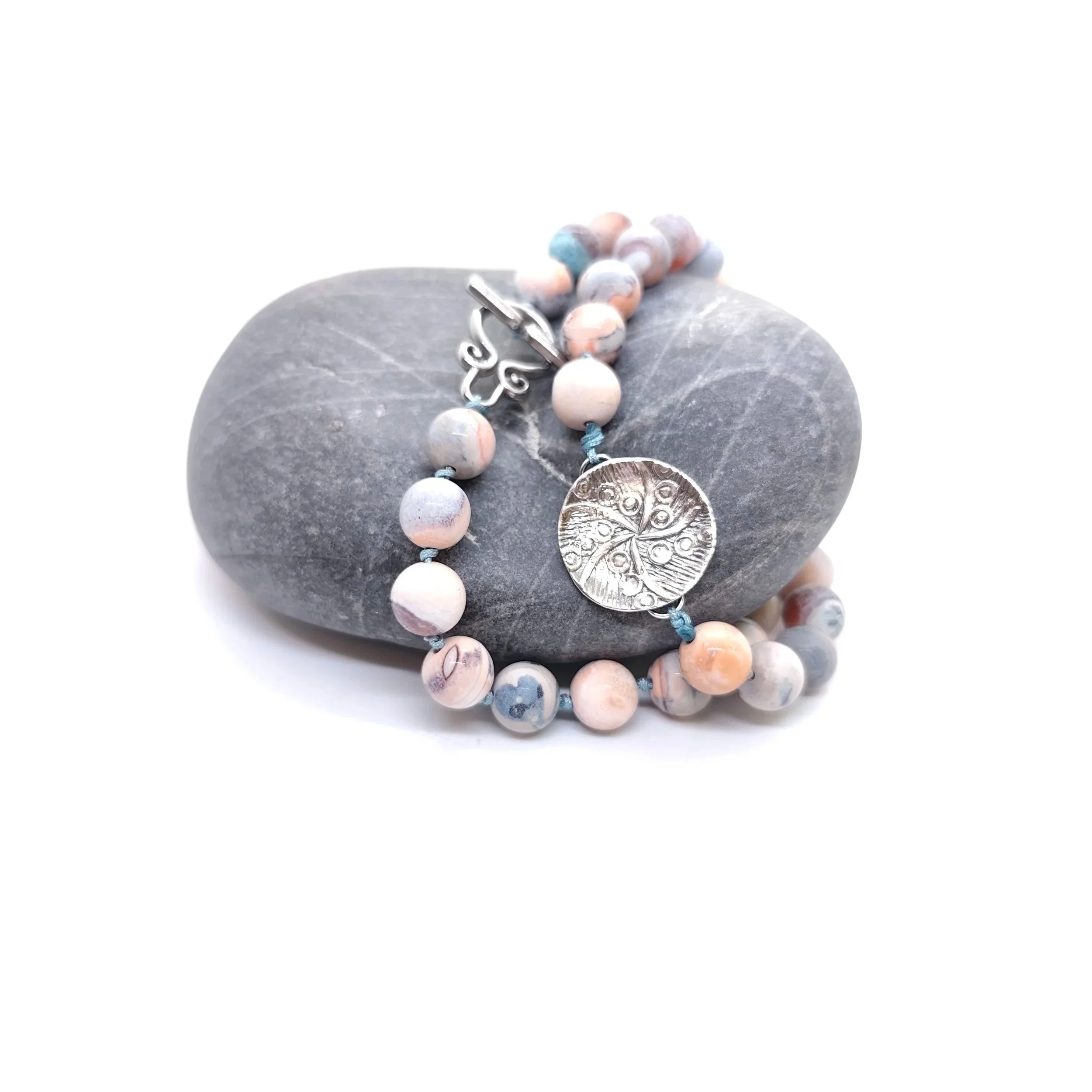 Button Stone Κολιέ Silver 925