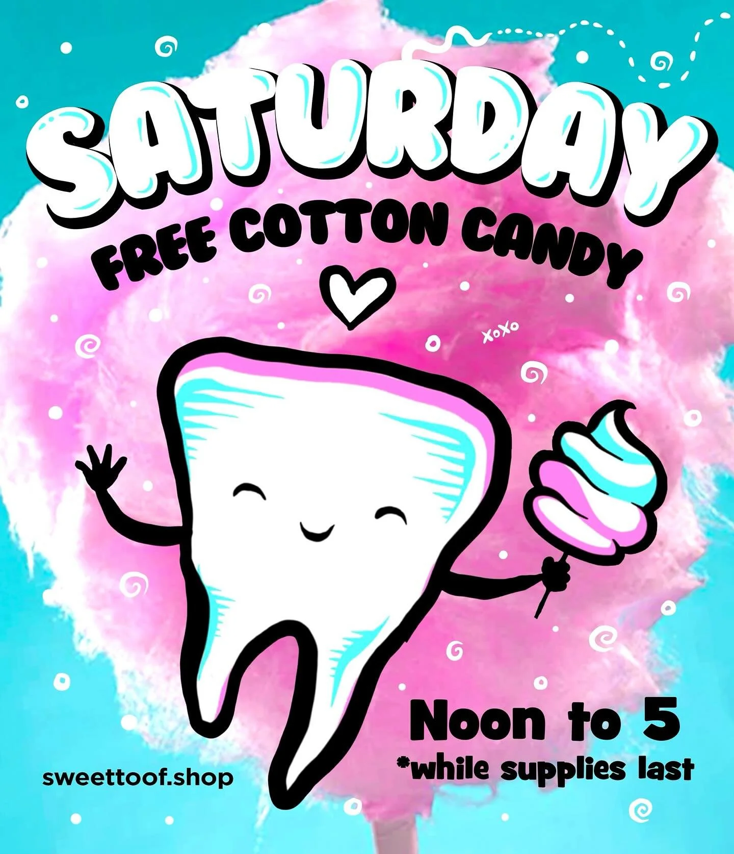 Introducing Free Cotton Candy Saturdays!! 💕
(Weather permitting)