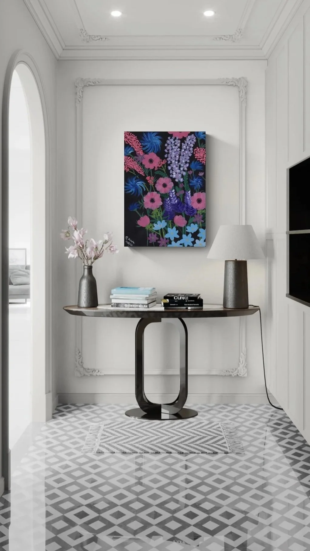 Starlight Anemones on Canvas