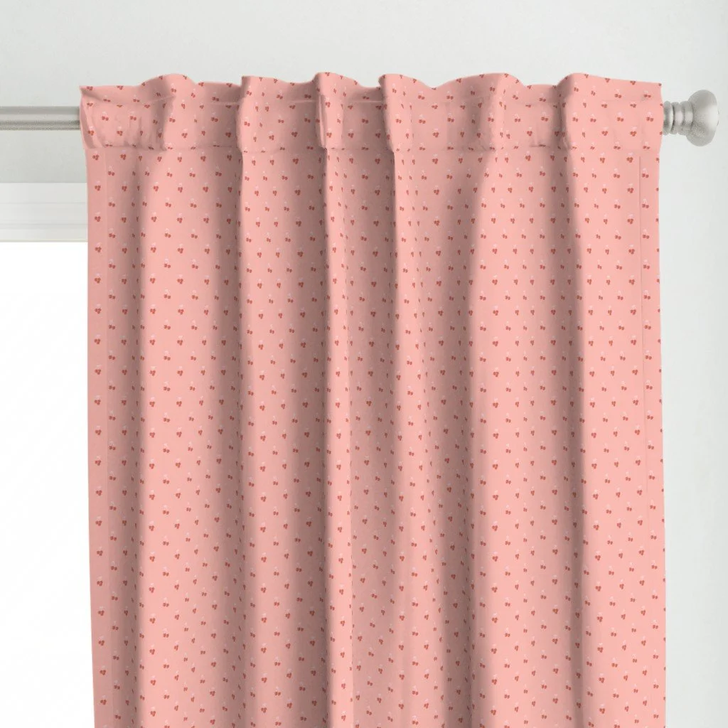 Curtain in Sweet Cherry Berry Fruit Pattern - Retro Red & Pink Fabric.jpg