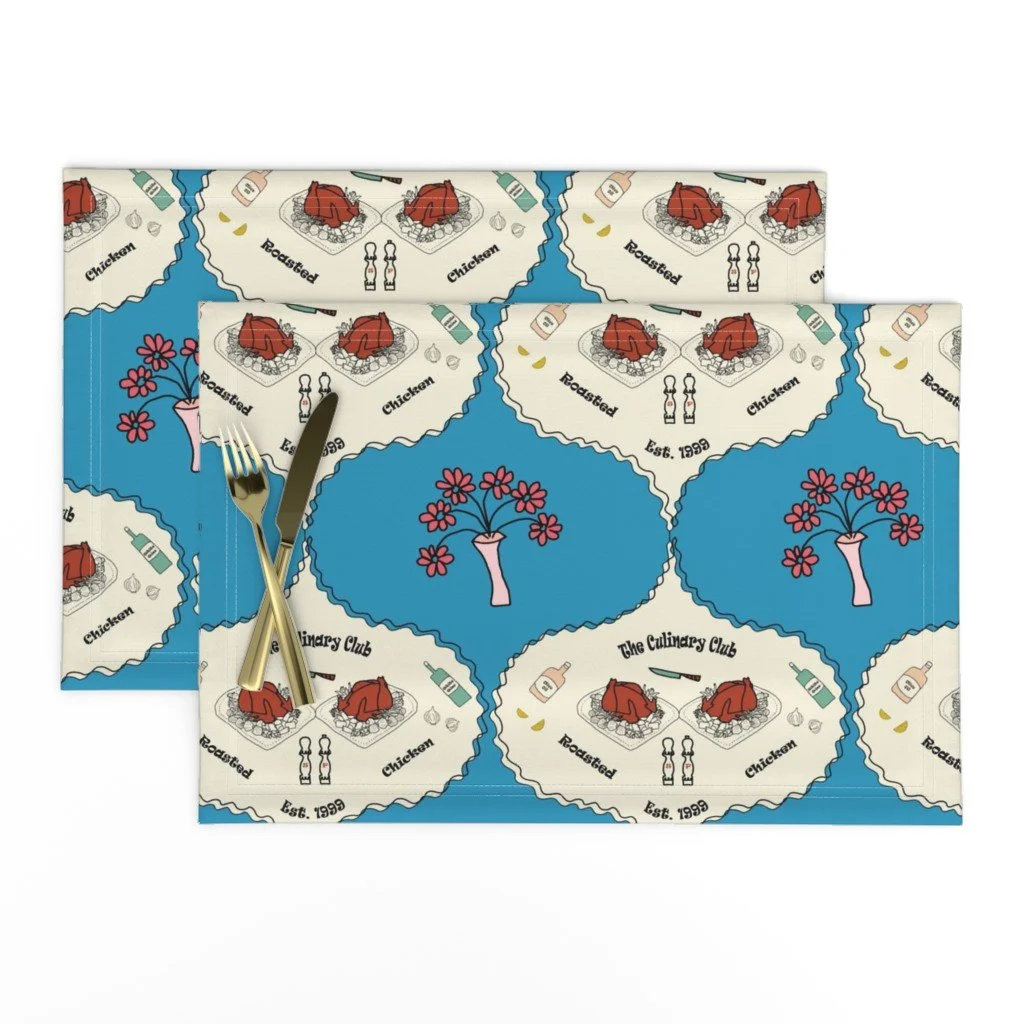 Placemat in MCM Roasted Chicken & Flower Ogee Pattern (Blue & Ivory).jpg