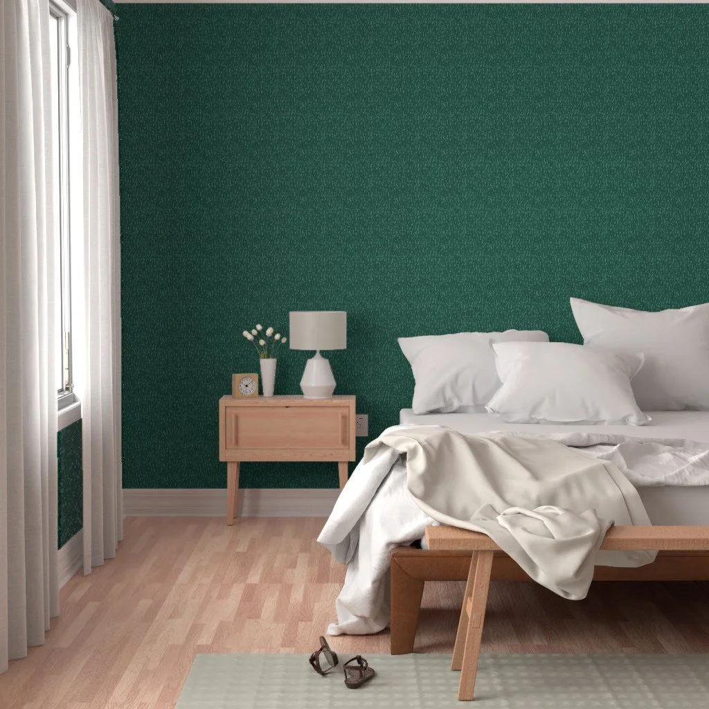 Wallpaper in Dark Green Textured Blender Print.jpg