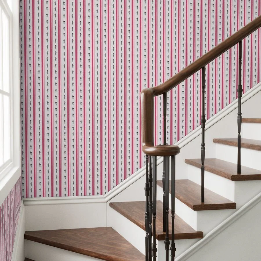 Wallpaper in Rosebud Stripe - Light Lavender.jpg