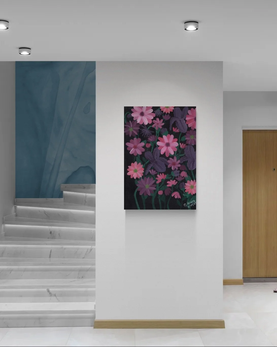 Twilight Irises on Canvas