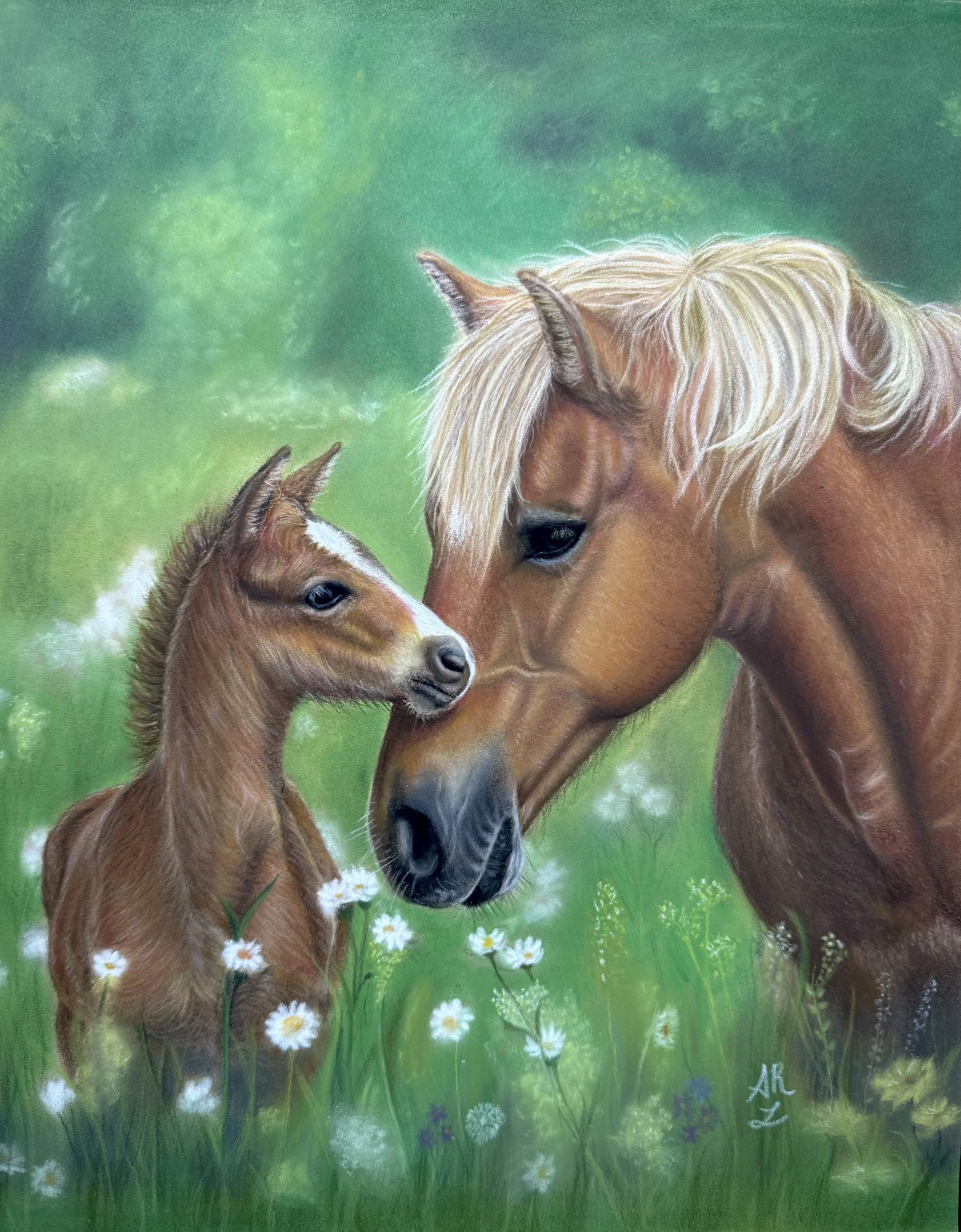 FOALS FIRST LOVE
Celebrate the tender bond between a mare and her foal with Charred Treasures' latest artwork, 'Foal's First Love.' This intricately crafted piece captures the essence of maternal affection, making it an ideal addition to any art coll