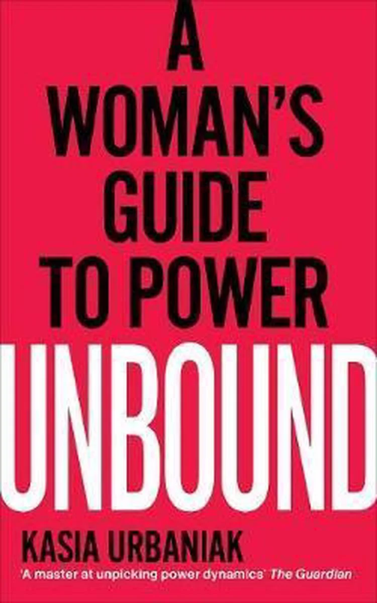 Book cover titled "A Woman's Guide to Power Unbound" by Kasia Urbaniak, with a red background and the title in large black and white letters.