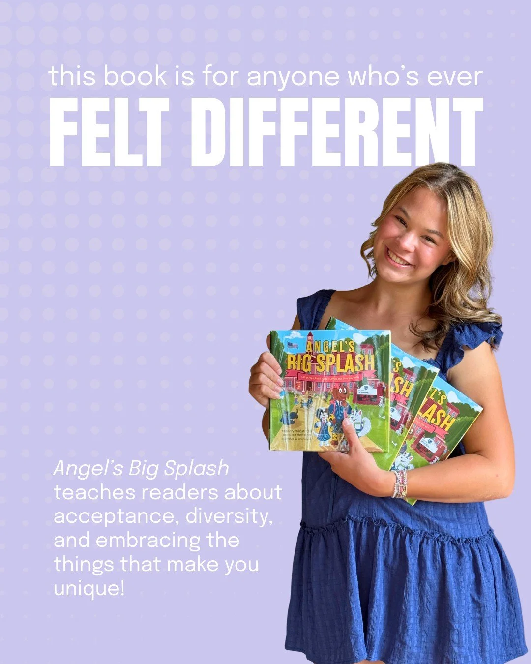 You don&rsquo;t have to have vitiligo to relate to Angel&rsquo;s Big Splash. Feeling different can mean a lot of things: how you look, how you learn, or just being your own kind of kid (or grown-up)! 

This story is for anyone who&rsquo;s ever though