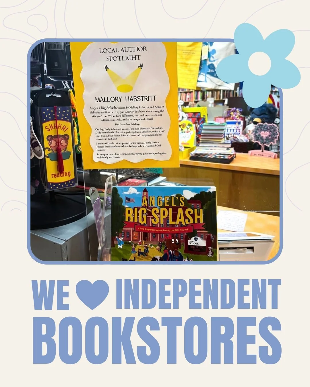 Independent bookstores are so important for stories like Angel's Big Splash!

Bookstores like @waterstreetbooks help make sure shelves reflect real kids and real lives in that specific community. They believe in stories that start conversations and h