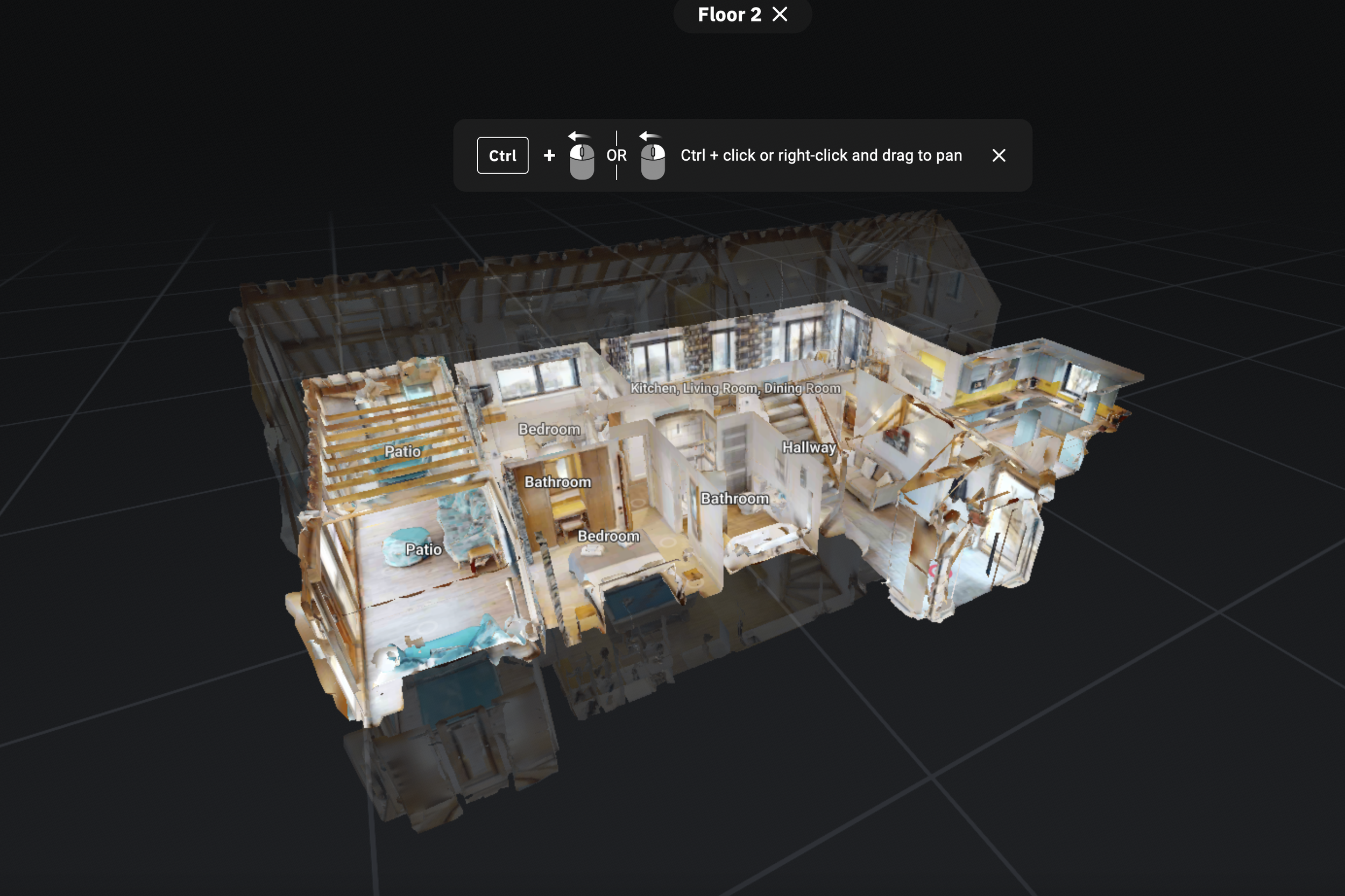 Interactive Matterport 3D virtual tour showcase of luxury property interior