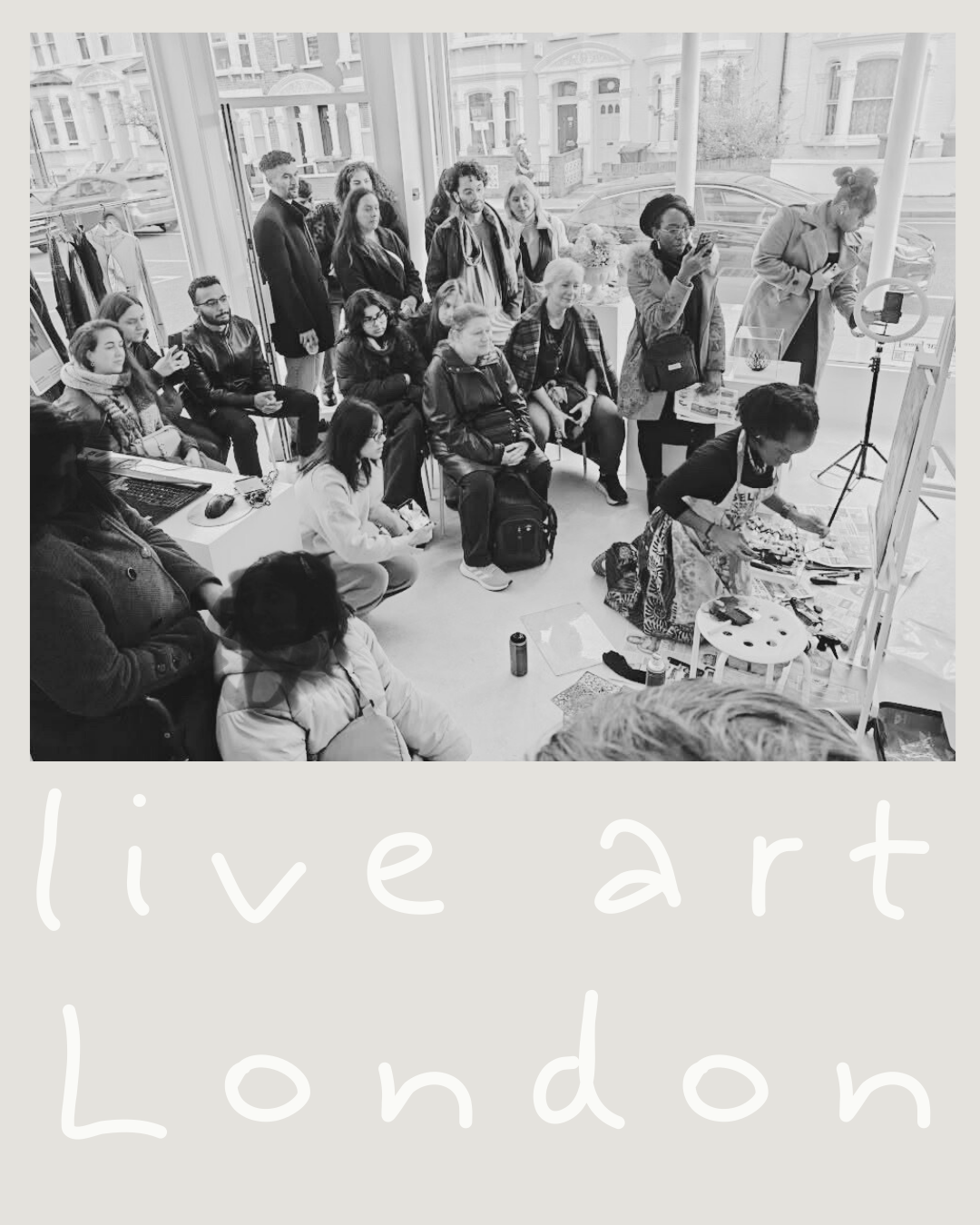 Kara baah live painting at arrival gallery london