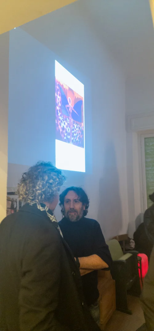 Arrival Gallery Milan digital artwork display on screen