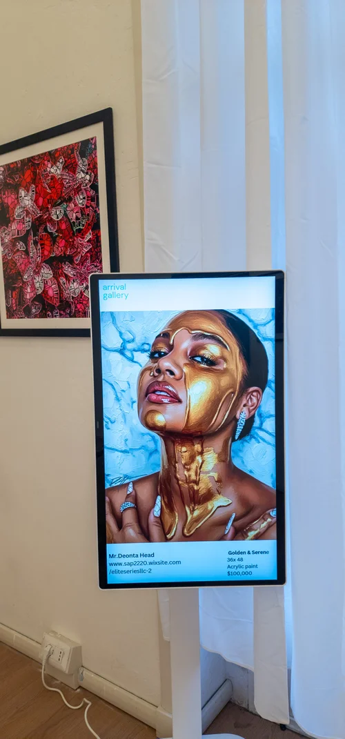 Arrival Gallery Milan photography showcase on digital screen