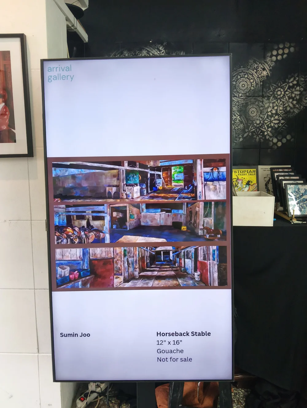 Arrival Gallery Athens photography showcase on digital screen