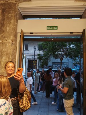 Visitors at an Arrival Gallery Madrid exhibition opening