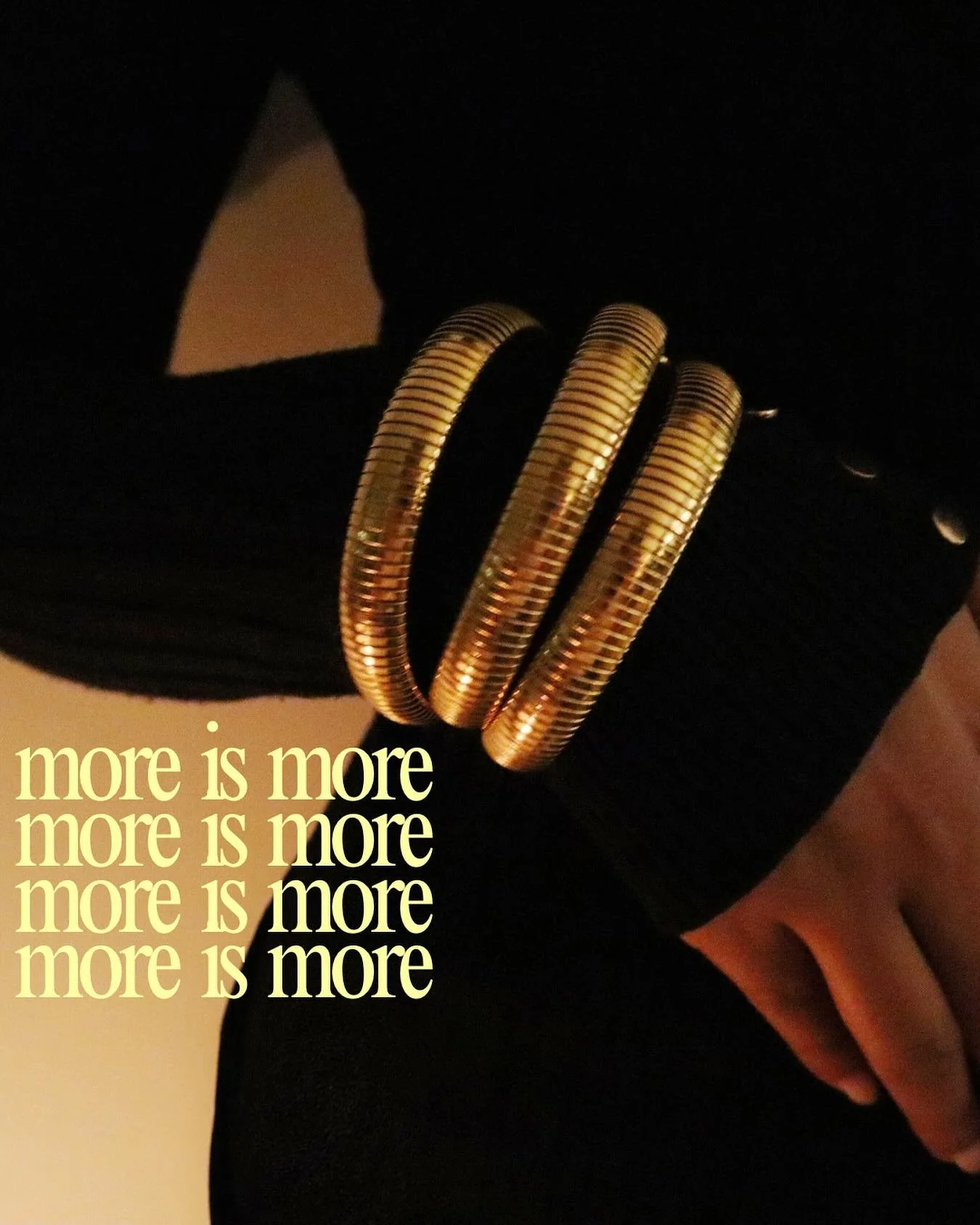 Stack it 
Style it 💅🏽

NEW Oraaya babies dropping soon ✨ 

winter aesthetic chic bold statement jewellery bold style lifestyle minimal winter outfit inspo winter essentials everyday style chunky bracelet