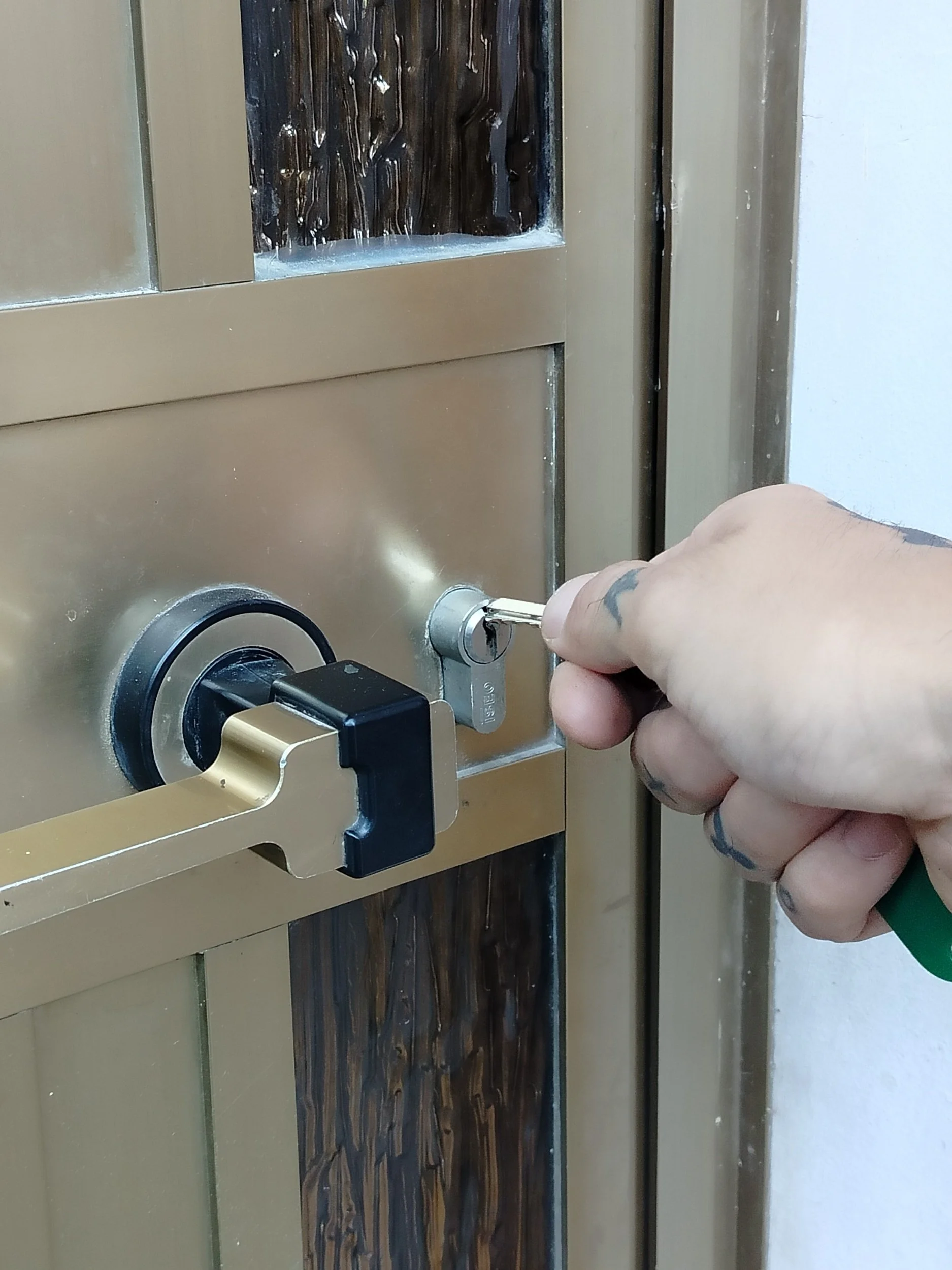 Opening the door to a newly purchased property in Le Marche, Italy.