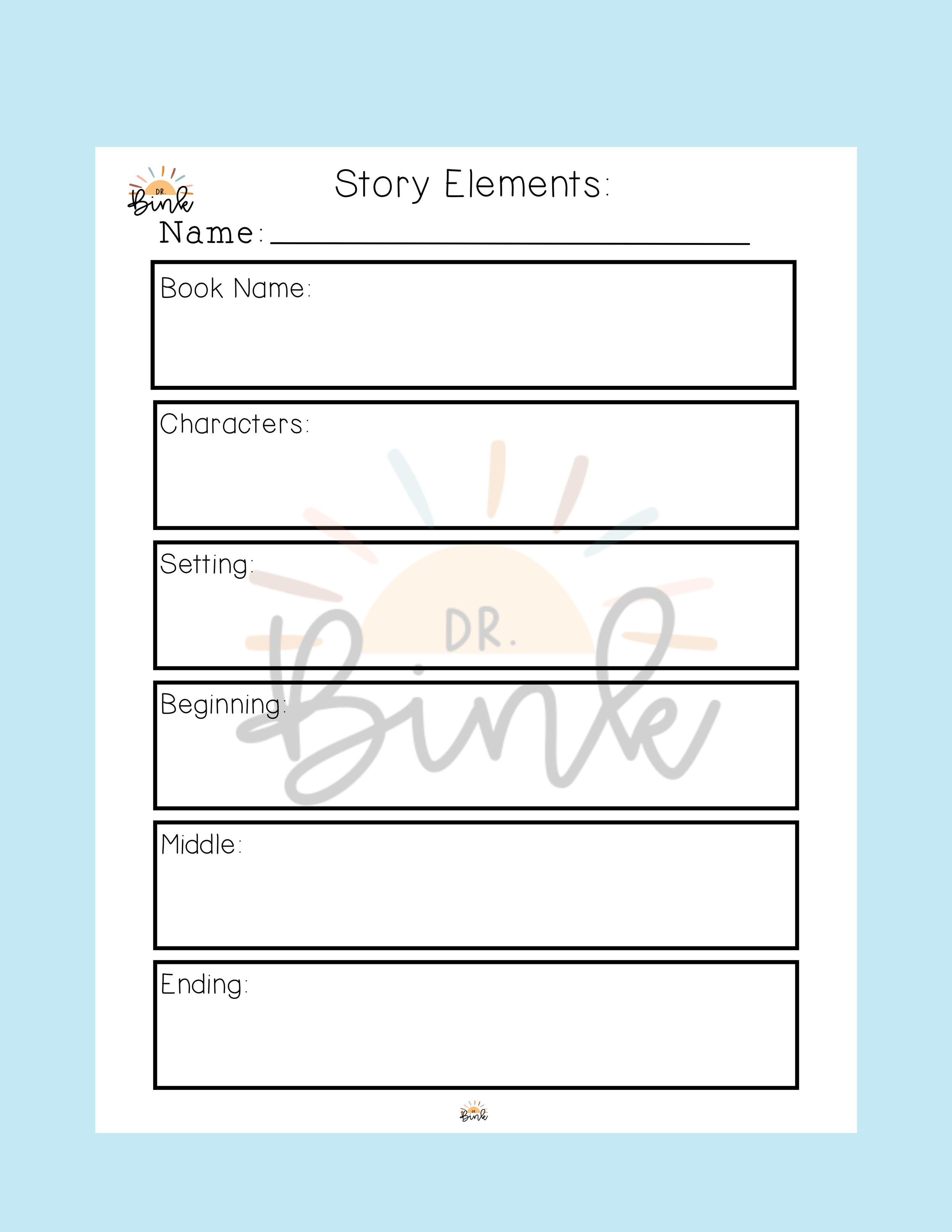 Story Elements Graphic Organizer | Any Book Reading Response