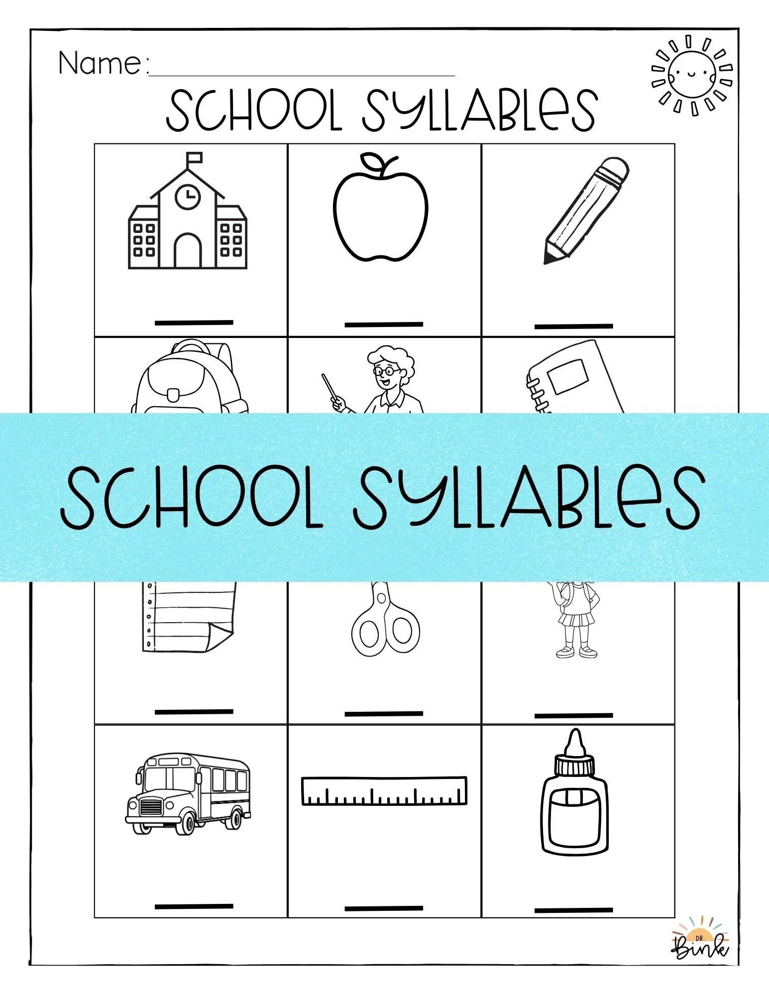 Syllable Counting Worksheets | Count the Syllables | Kindergarten & 1st Grade