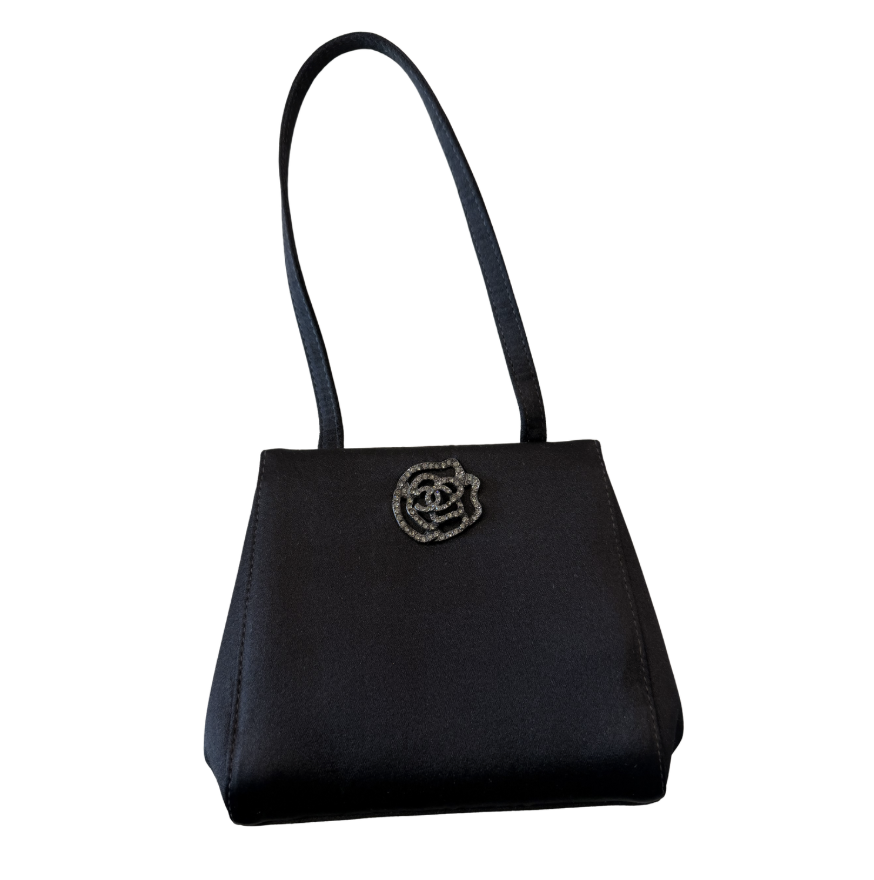 Chanel Satin Camellia Evening Bag
