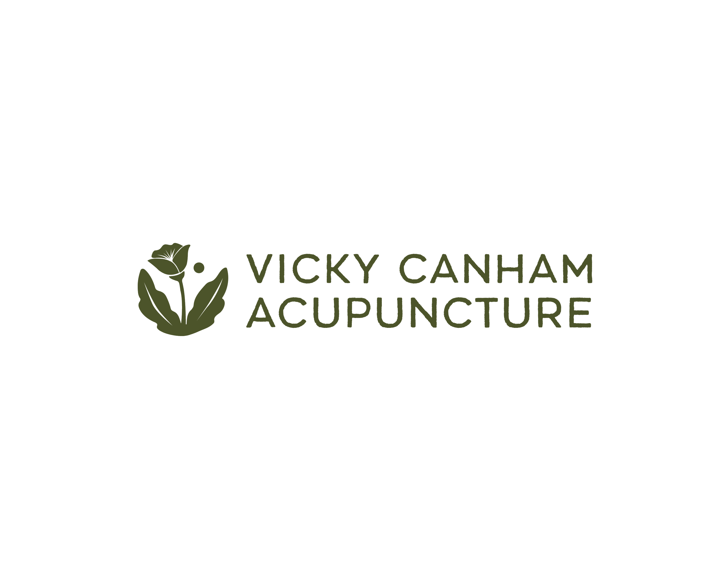 Logo of Vicky Canham Acupuncture with a stylized plant or leaf graphic.