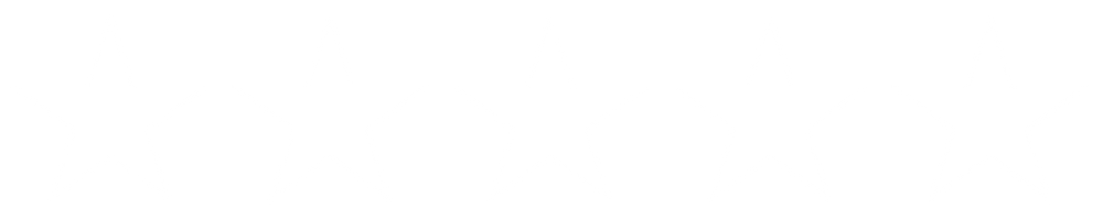 Five white stars arranged in a horizontal row on a black background.