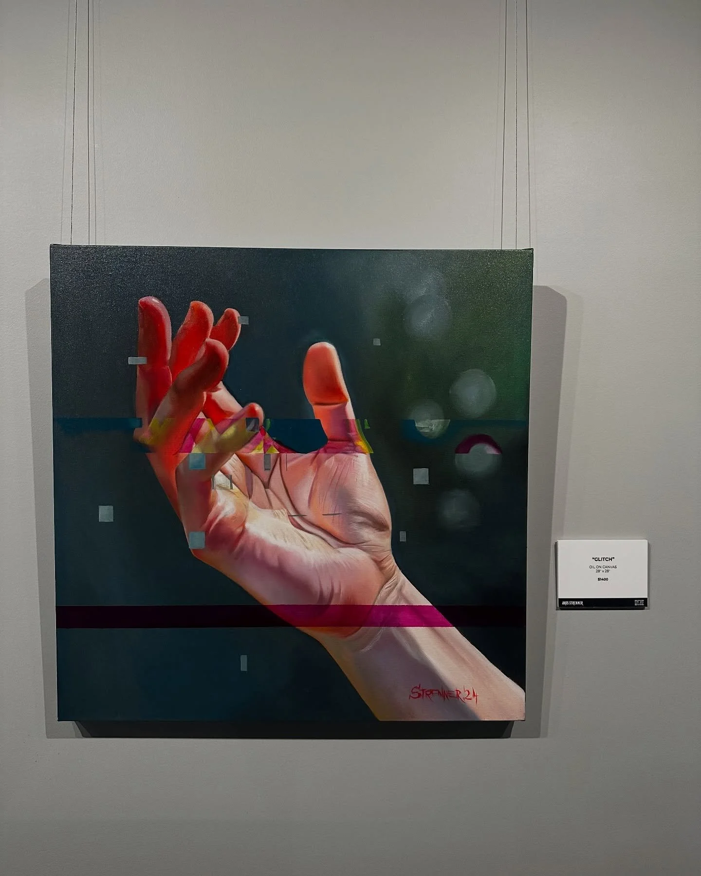 &ldquo;Glitch&rdquo; oil on canvas 30x30 @hustlebutterfineartgallery