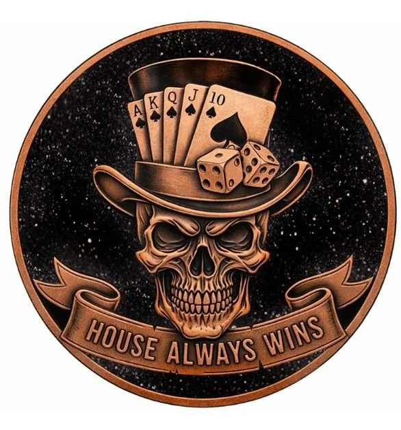 Skull and Spades Colorized Diamond Dust 1 oz Copper