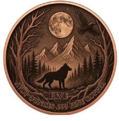 Blood Moon Werewolf Colorized 5 oz Copper Coin