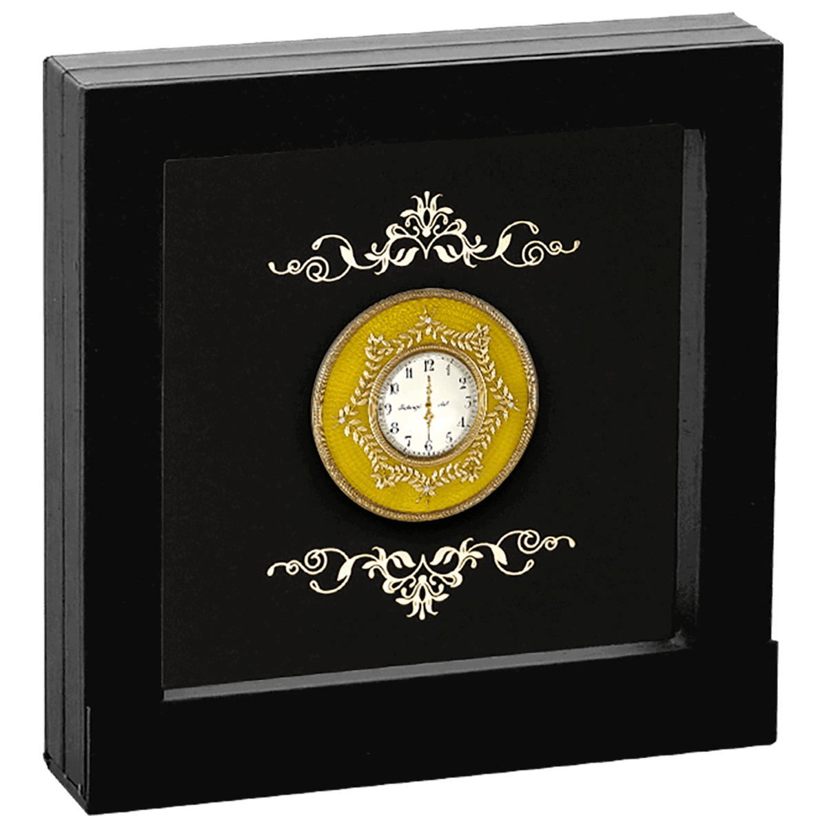 2025-Niue-Faberge-Art-Golden-Table-Clock-1-oz-Silver-Gilded-Digital-Printed-Proof-Coin-GR-Reserve-Box.webp