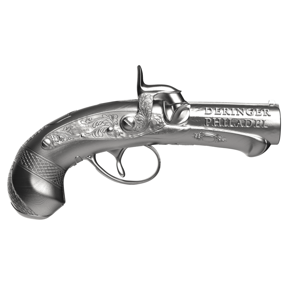 2026 Liberia Deringer Pistol Shaped 1 oz Silver