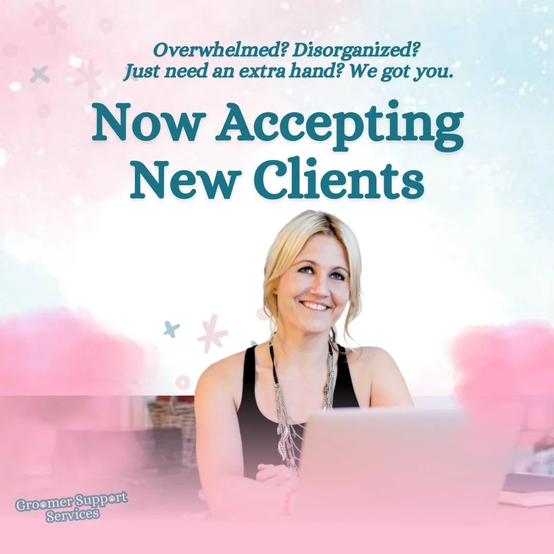 Drowning in the backend chaos of your grooming biz?
Whether you're in full-on scramble mode or just need an extra hand to keep things flowing, I&rsquo;m now taking on new clients! 🙌🏻

From streamlining your booking system to cleaning up client comm