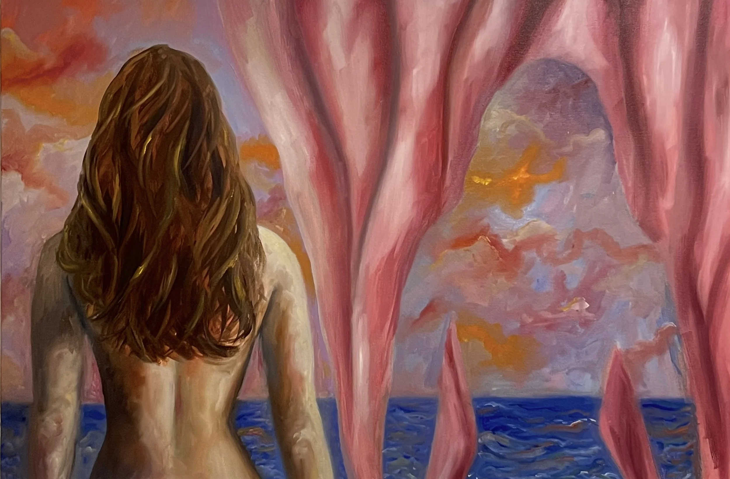 Reflections, oils on 24in x 36in canvas, 2024