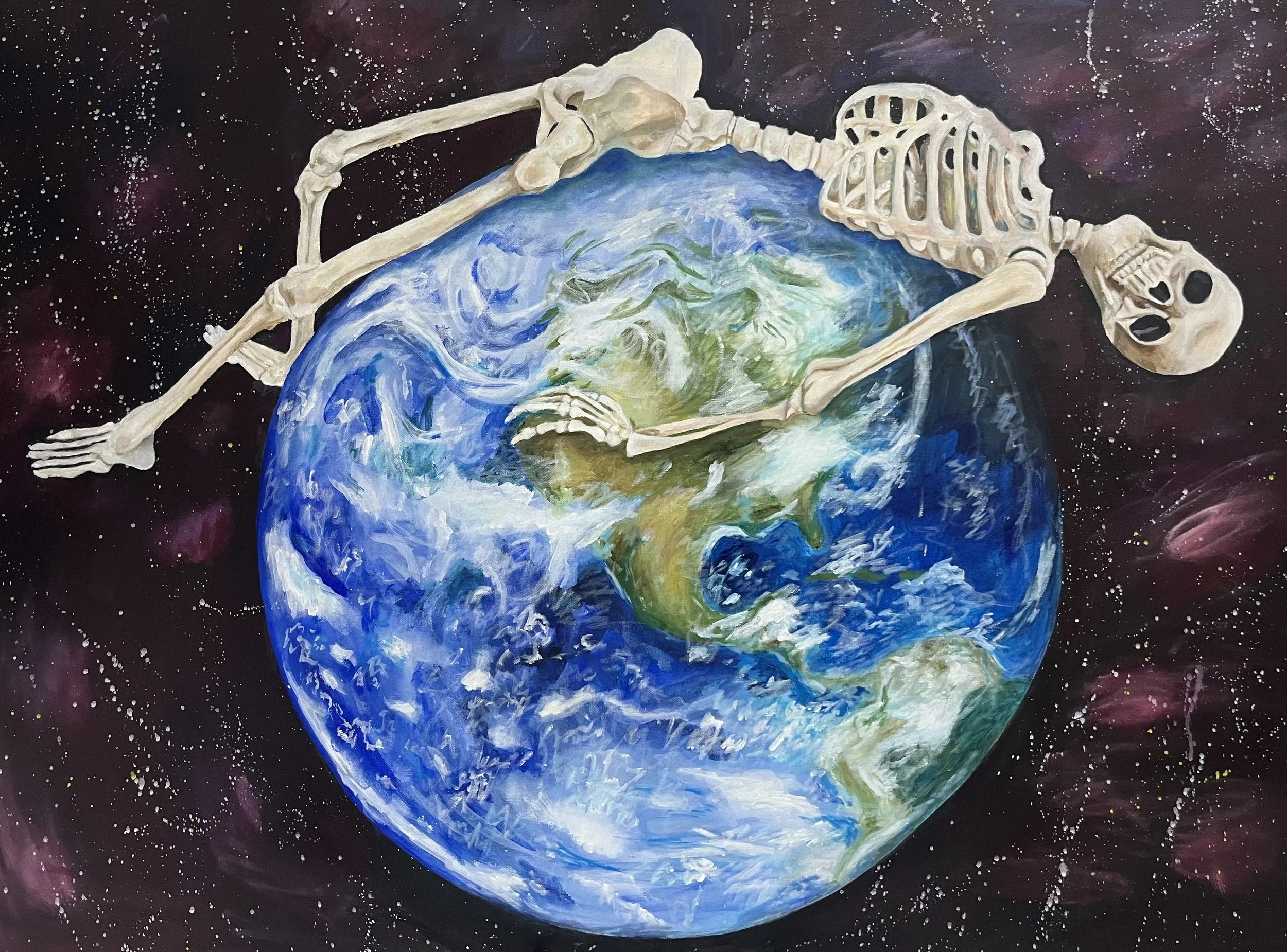 To the Core, acrylics on 36in x 48in canvas, 2023