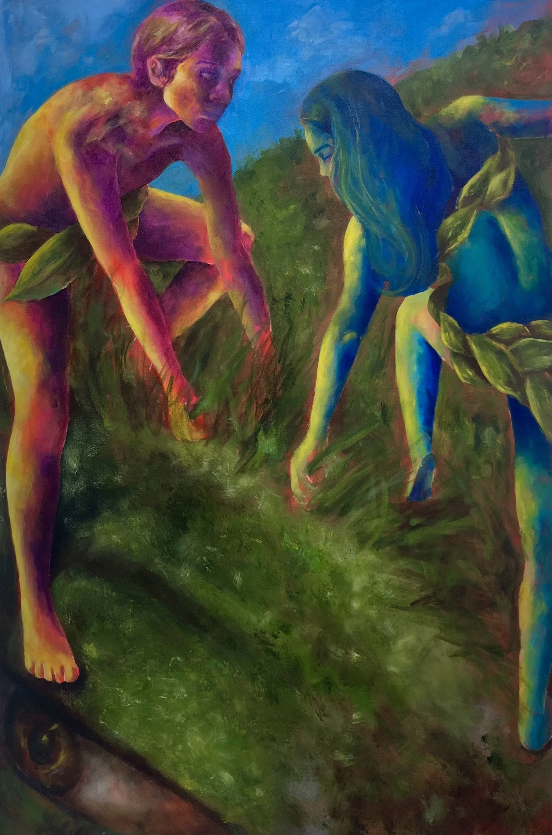 Pluck, acrylics on 40in x 30in, 2024