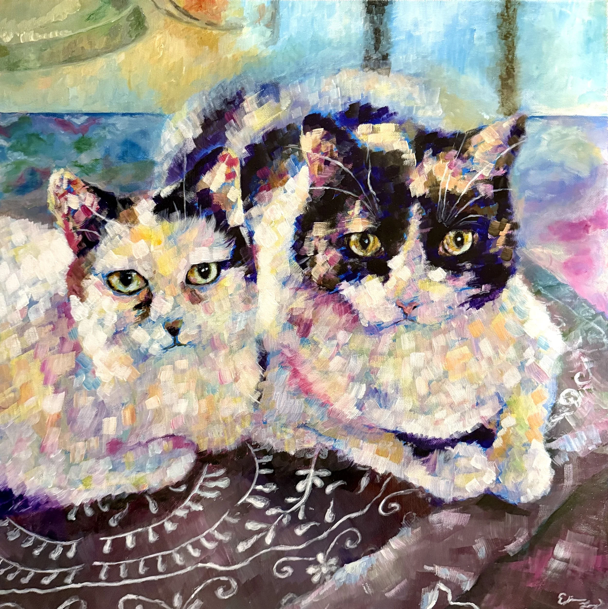 Sadie Lou and Tallulah Belle, Acrylics, 2025