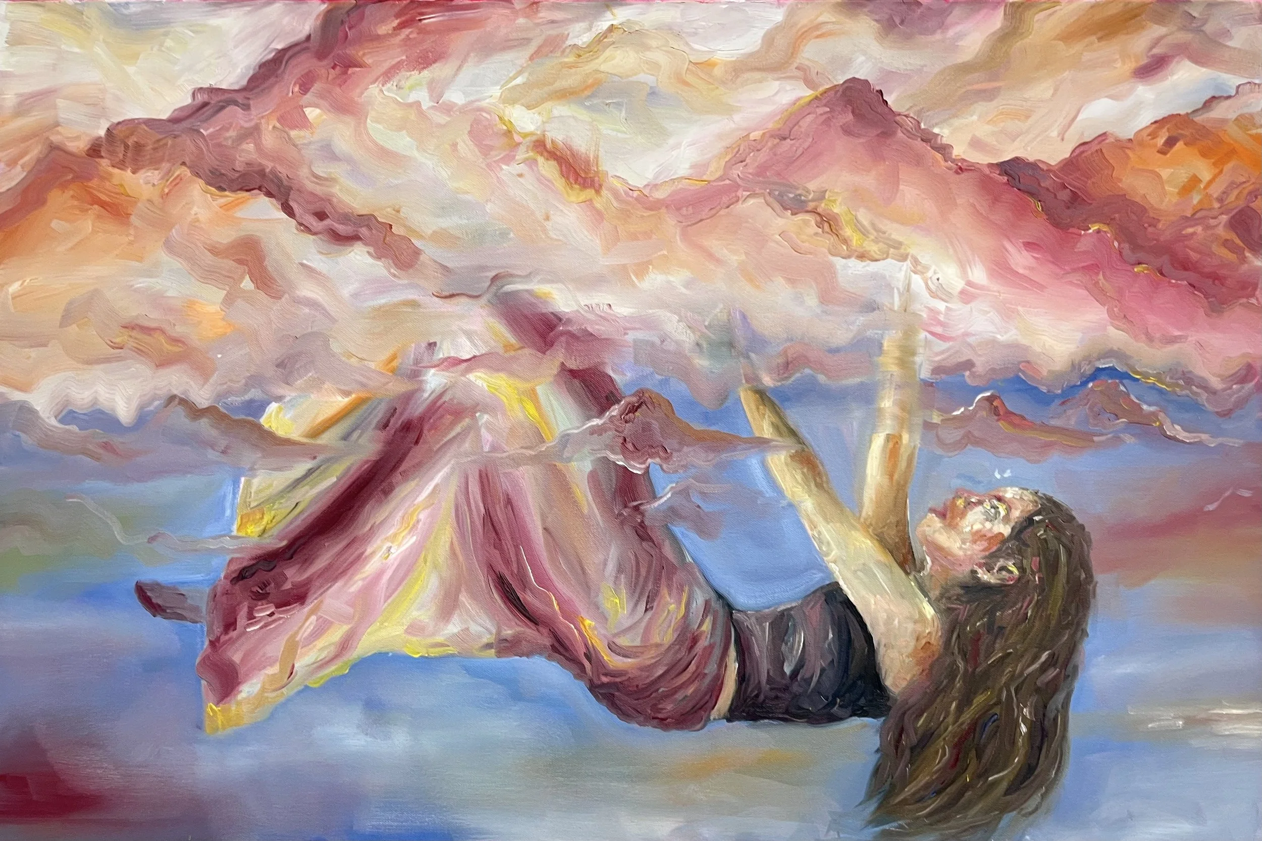 The Drop, oils on 24in x 36in canvas, 2024