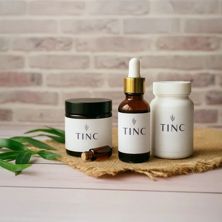 bottles of TINC custom compounded products