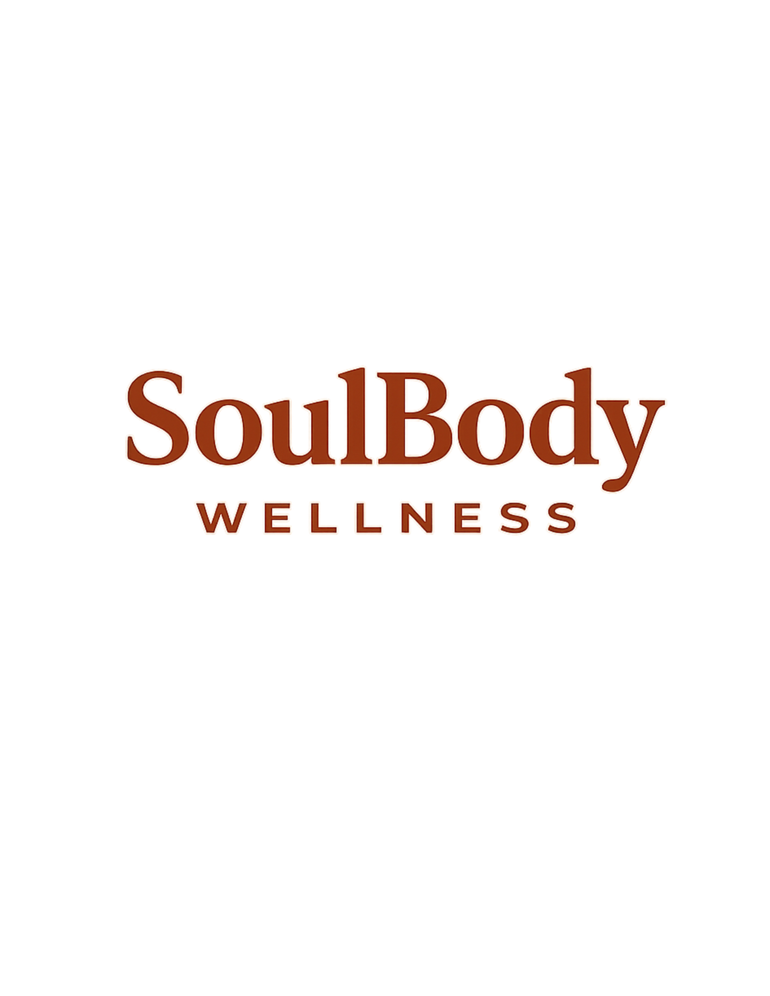 SoulBody Wellness logo in red with white background