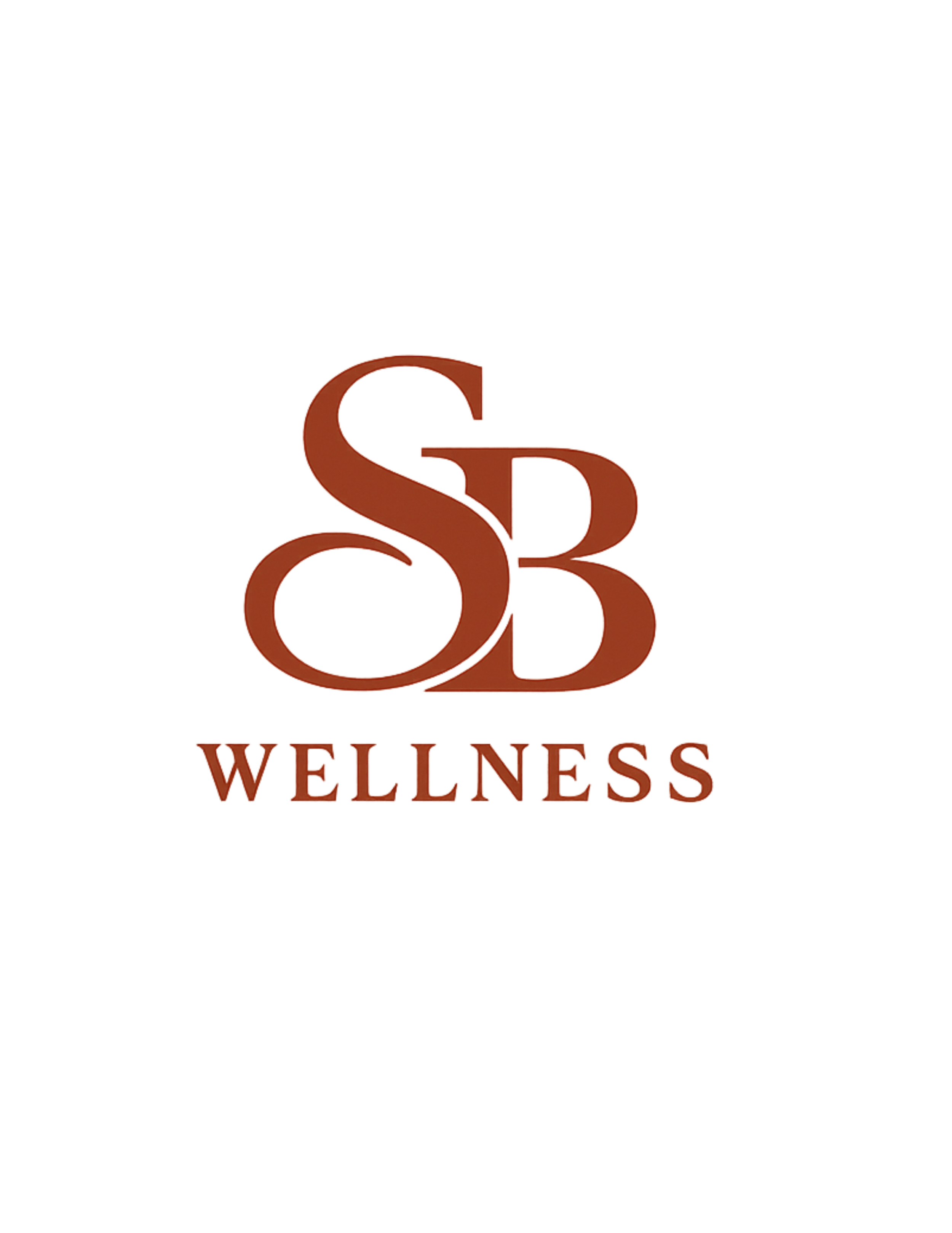 Logo for SB Wellness with large stylized initials 'SB' and the word 'WELLNESS' beneath in uppercase letters.