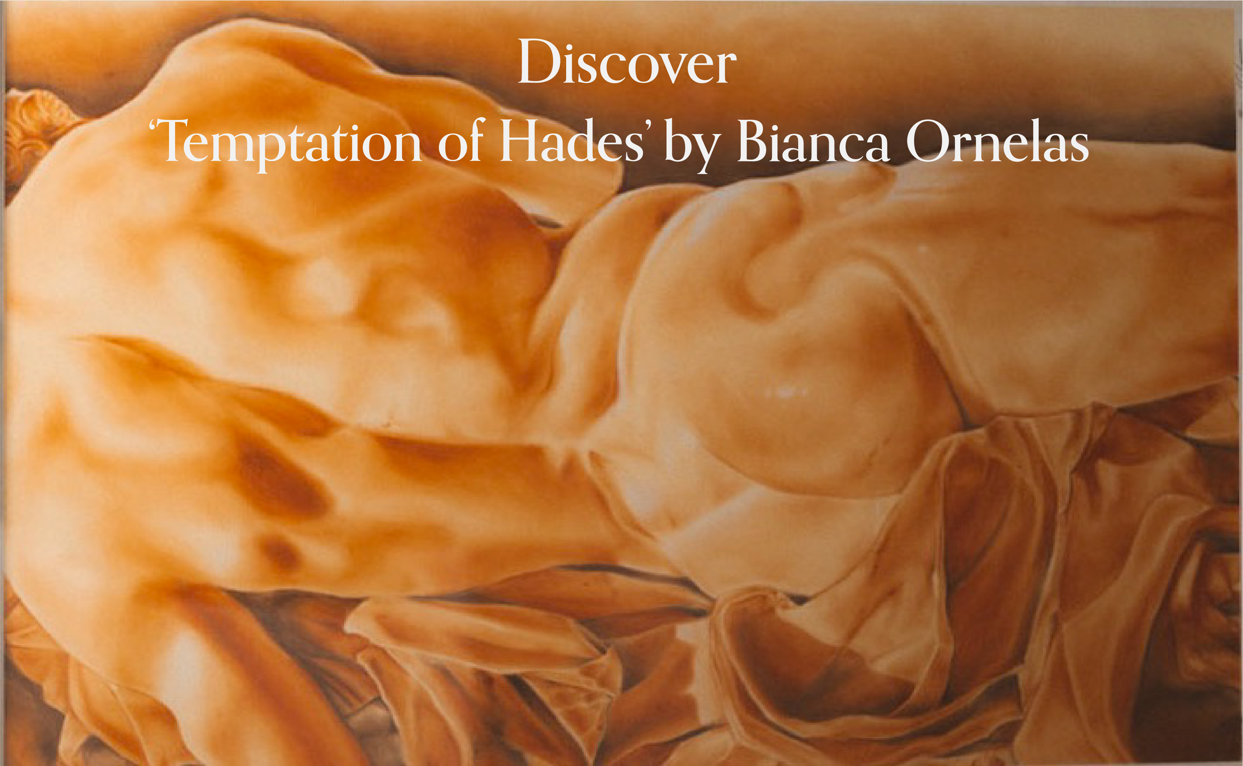 Discover "Temptation of Hades" by Bianca Ornelas - Painting in warm sepia tones of a detail from Bernini's 'Temptation of Hades,' showing a nude back and hip with draped fabric beside the figure