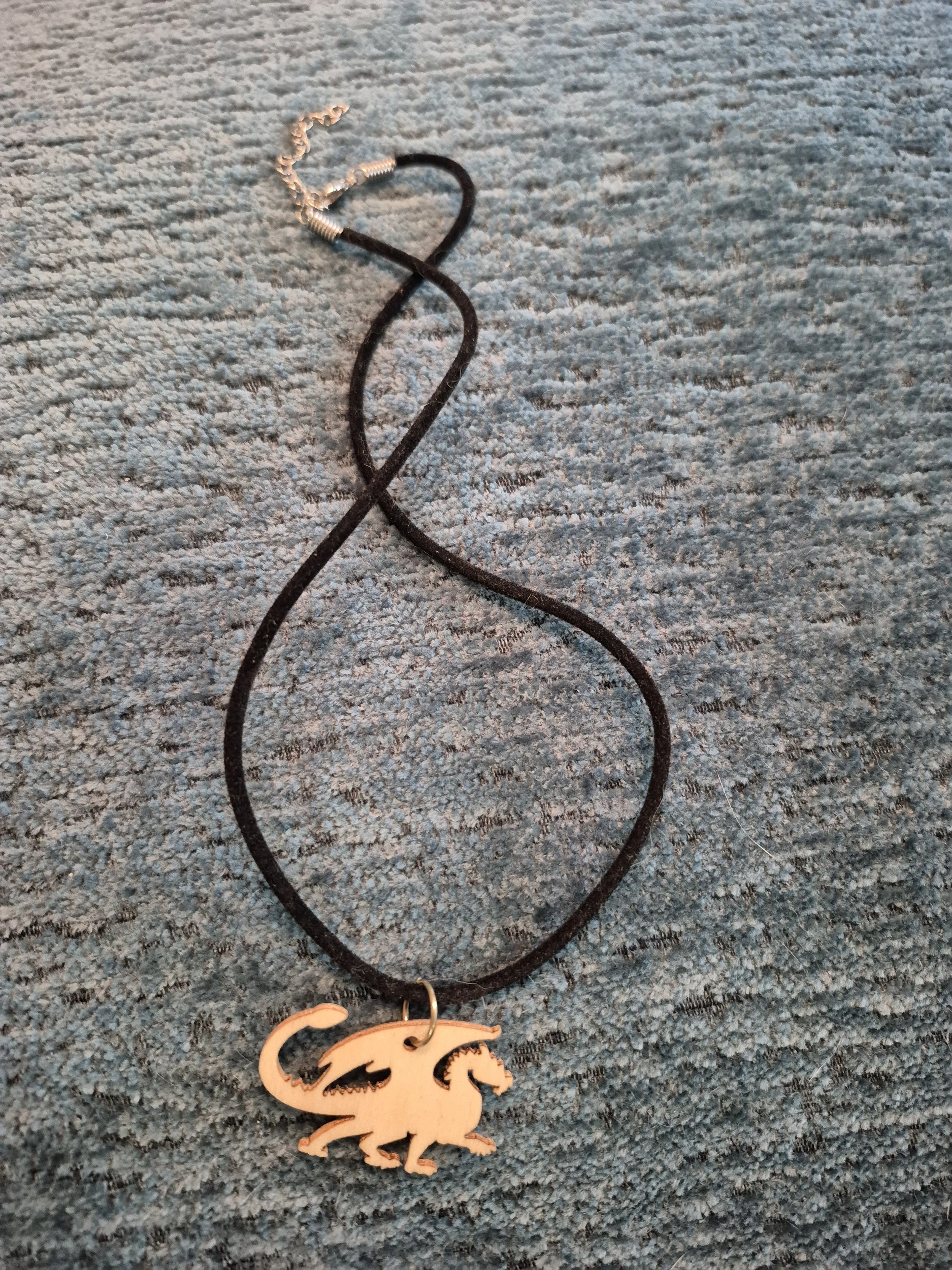 Wooden Dragon Necklace